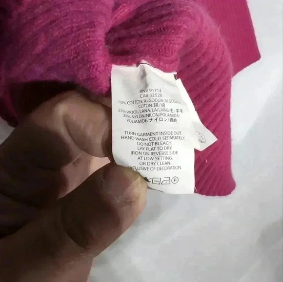 Armani Exchange Pink Sweater Zipper shoulder missing belt sz XXS - Picture 4 of 5